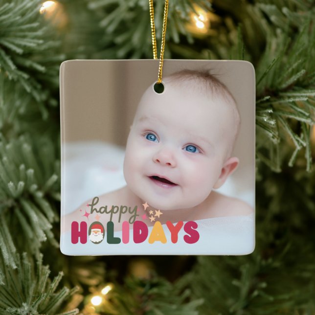 Weihnachten niedlicher, moderner Urlaub Keramikornament (Baum)