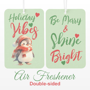 Weihnachten niedlicher Pinguin Urlaub grün rot Autolufterfrischer