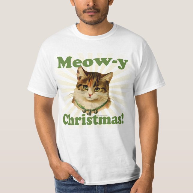Weihnachten, Niedlicher Urlaub Katze Tier T-Shirt (Vorderseite)