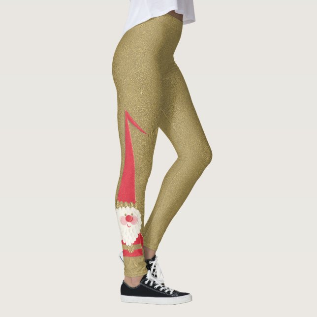 Weihnachten, Niedlicher Weihnachtsmann auf Gold Leggings (Rechts)