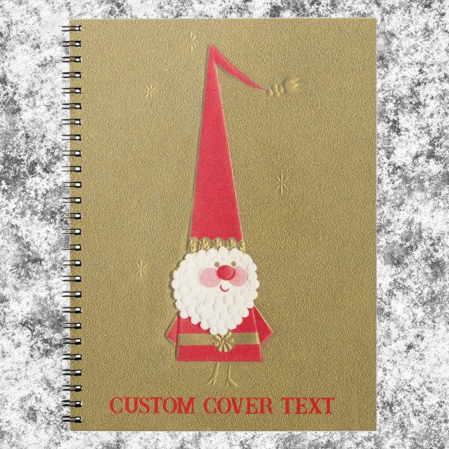 Weihnachten, Niedlicher Weihnachtsmann auf Gold Notizblock (Von Creator hochgeladen)