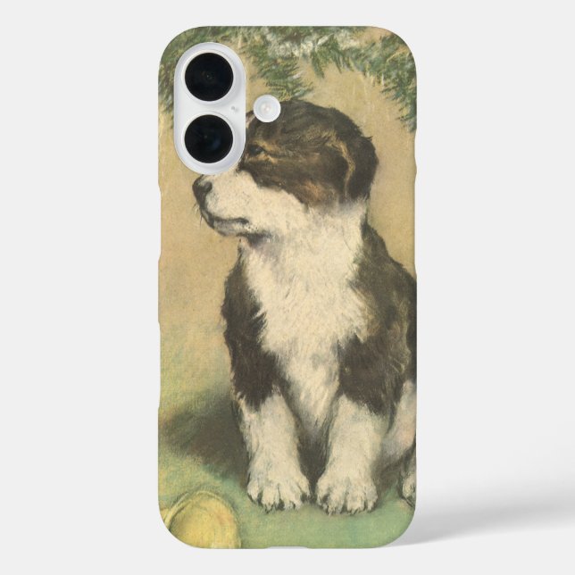 Weihnachten, Niedlicher Welpe unter Weihnachtsbaum Case-Mate iPhone Hülle (Rückseite)