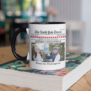 Weihnachten Niedliches Foto Whimsical Zeitung druc Tasse