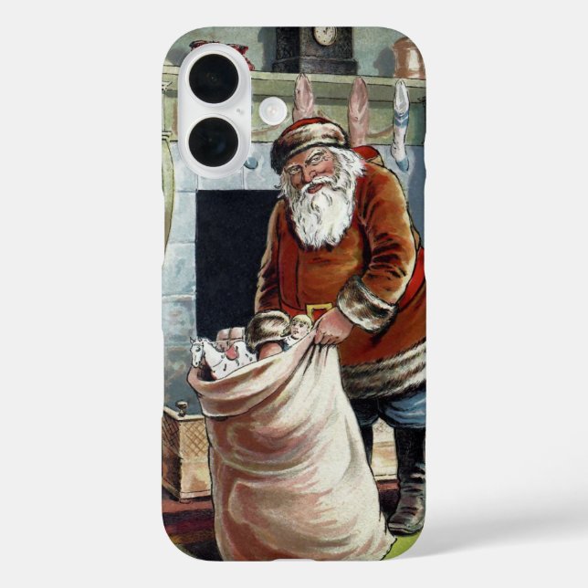 Weihnachten, Nikolaus am Kamin Case-Mate iPhone Hülle (Rückseite)