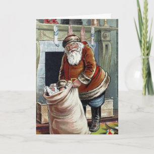 Weihnachten, Nikolaus am Kamin Karte