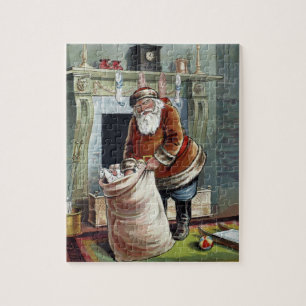 Weihnachten, Nikolaus am Kamin Puzzle