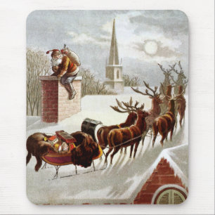 Weihnachten, Nikolaus auf dem Dach Mousepad