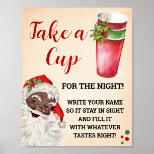 Weihnachten Nimm einen Cup für das nächtliche Zeic Poster