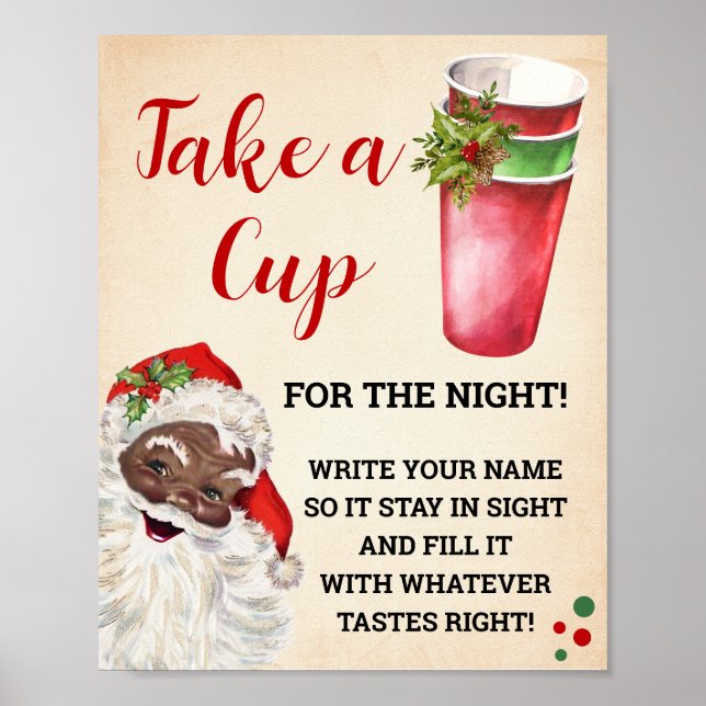 Weihnachten Nimm einen Cup für das nächtliche Zeic Poster (Vorne)