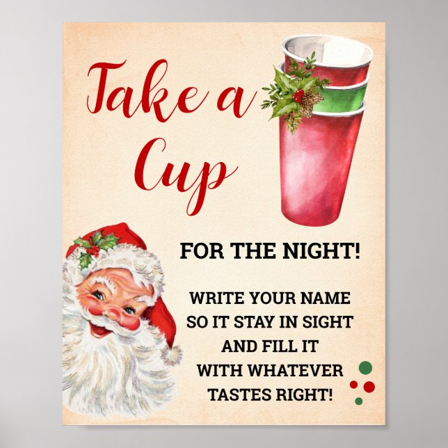 Weihnachten Nimm einen Cup für die Nachtschwärmere Poster (Vorne)
