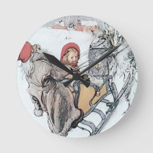 Weihnachten Nisse und Kirsti Runde Wanduhr