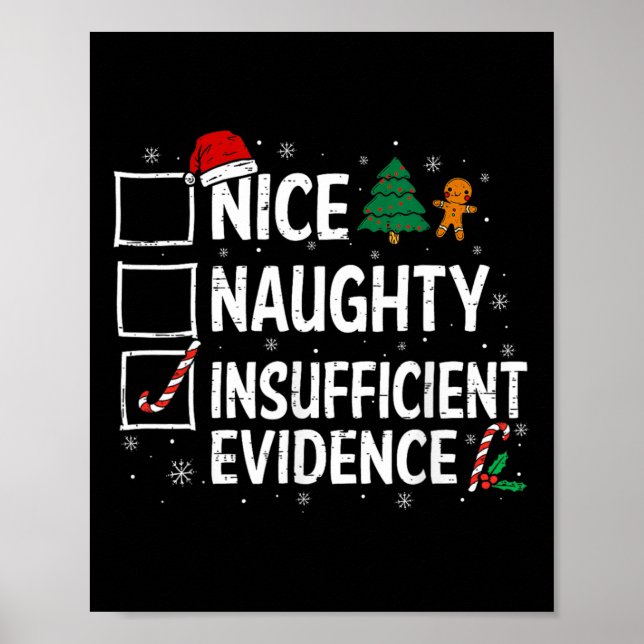 Weihnachten Nizza Unzureichende Beweise Santa Poster (Vorne)