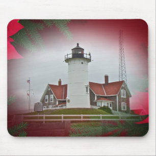 Weihnachten Nobska Point Leuchtturm Mousepad