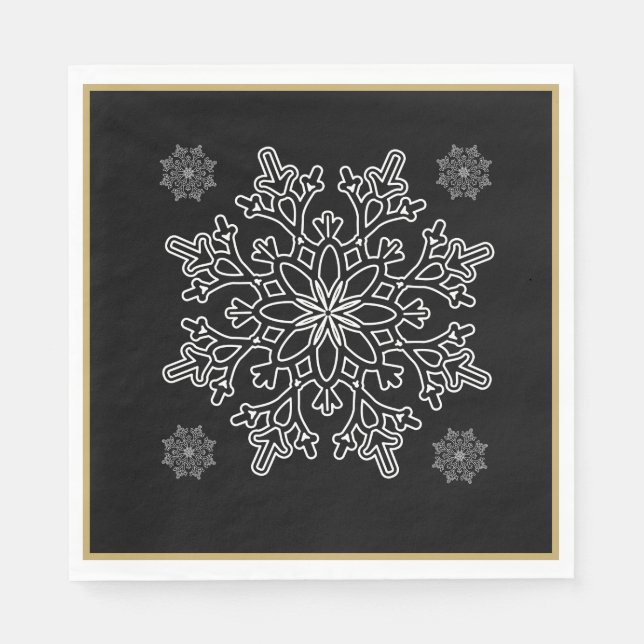 Weihnachten Nordic Snowflake Paper Napkins Serviette (Vorderseite)