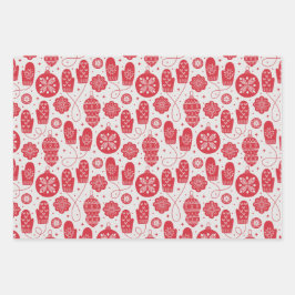 Weihnachten Nordisch-skandinavisches Schwedisches Geschenkpapier Set