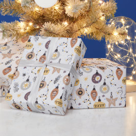 Weihnachten Nordischer Skandinavier Pastellweiß Geschenkpapier