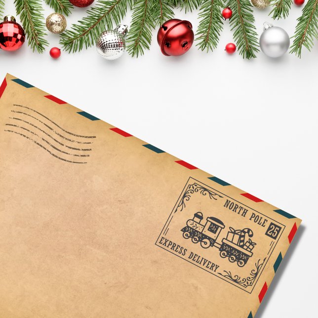 Weihnachten - Nordpol Express Lieferspass Gummistempel (Von Creator hochgeladen)