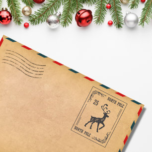 Weihnachten Nordpol Rentiere Festlich Gummistempel