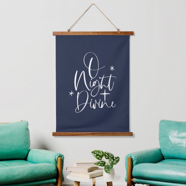 Weihnachten O Nacht Göttlich Wandteppich Mit Holzrahmen (Wohnzimmer)