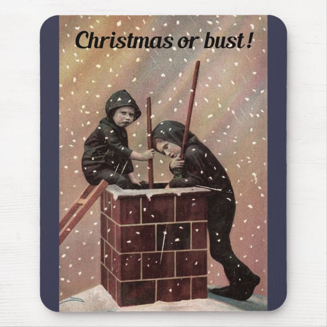 Weihnachten oder Bust, Boy Chimney Sweep Antique F Mousepad (Vorne)