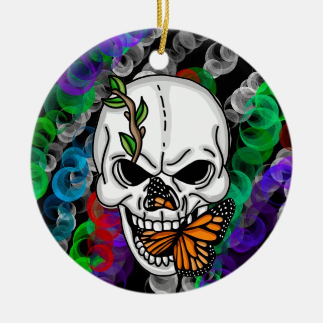 Weihnachten oder Halloween Keramik Ornament (Vorne)