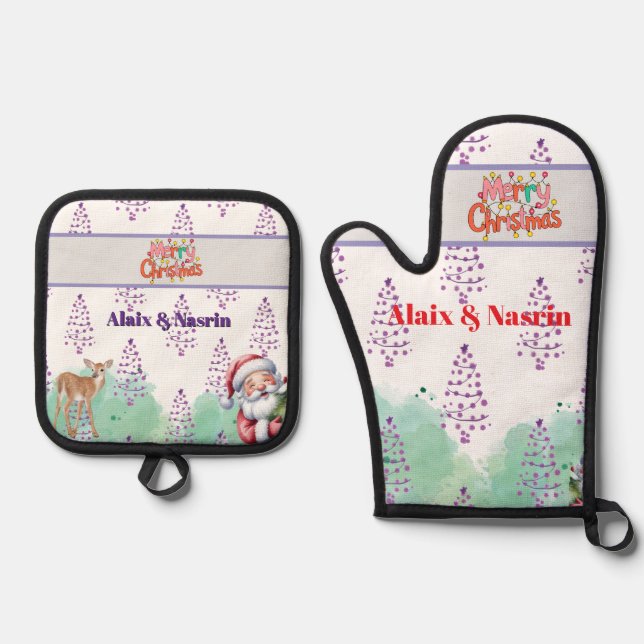 Weihnachten  ofenhandschuh & Topflappen-Set (Vorderseite)