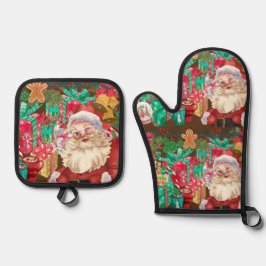 Weihnachten Ofenhandschuh & Topflappen-Set
