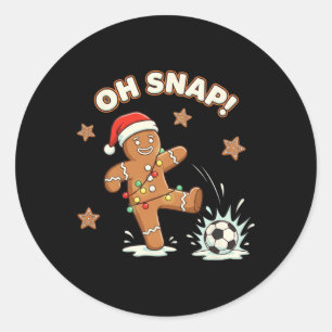 Weihnachten Oh Snap Lebkuchen Fußball Lustiges Xma Runder Aufkleber