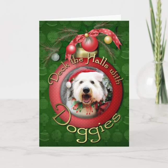 Weihnachten - Old English Sheepdog - Alphy (Vorderseite)