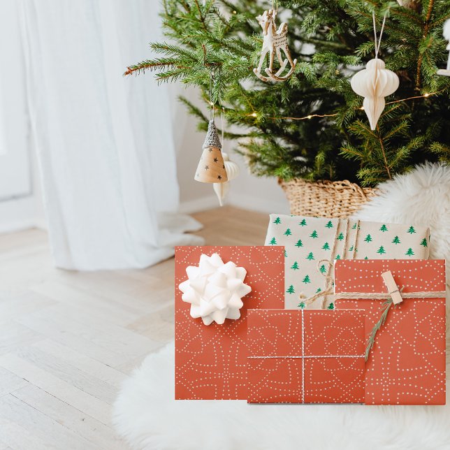 Weihnachten Orange Seamless Muster Geschenkpapier Set (Von Creator hochgeladen)