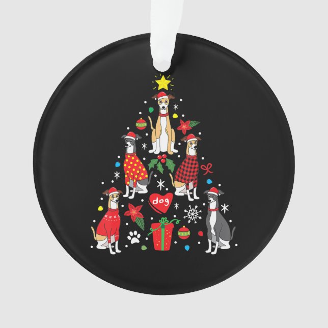 Weihnachten-Ornament Treppe Funny Dog Mama Vater Ornament (Vorderseite)