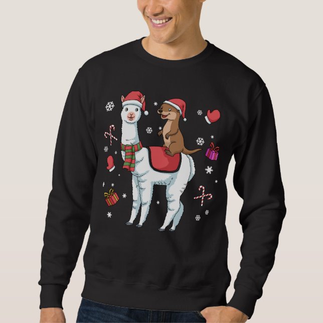 Weihnachten Otter Geschenk Kinder Alpaka Geschenk  Sweatshirt (Vorderseite)