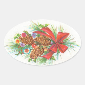 Weihnachten Ovaler Aufkleber