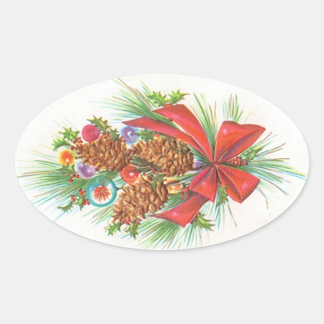 Weihnachten Ovaler Aufkleber (Vorderseite)