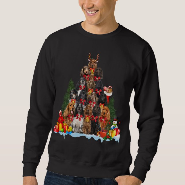 Weihnachten Pajama English Cocker Spanisch Xmas Tr Sweatshirt (Vorderseite)