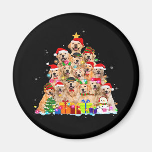 Weihnachten Pajama Golden Retriever Tree Xmas Gesc Magnet