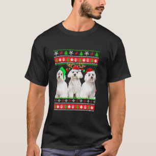 Weihnachten Pajama Maltese Tree Xmas Uganda Weihna T-Shirt