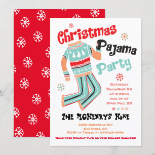 Weihnachten Pajama Party Einladung