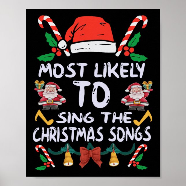 Weihnachten Pajama wird am ehesten Christus singen Poster (Vorne)