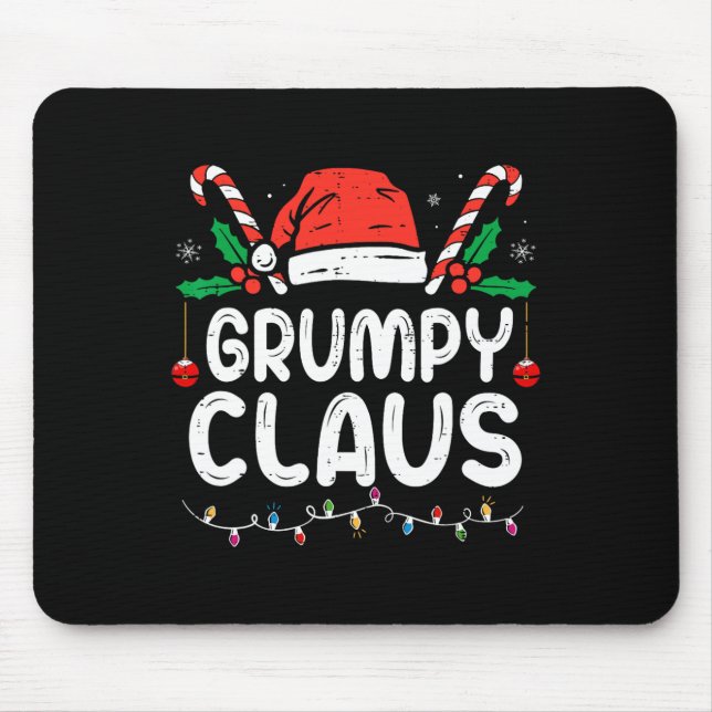 Weihnachten Pajama Xmas Lights Grumpy Claus Mousepad (Vorne)