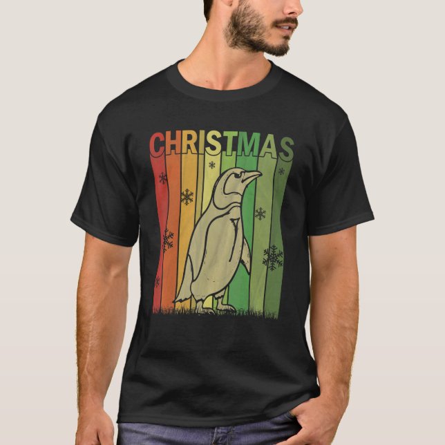 Weihnachten Pajamas Matching Retro Pinguin Ch T-Shirt (Vorderseite)