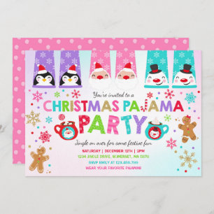 Weihnachten Pajamas Party Einladung Urlaub Pajamas