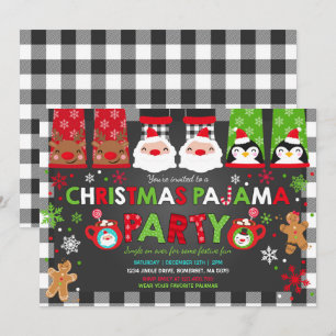 Weihnachten Pajamas Party Einladung Urlaub Pajamas