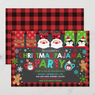 Weihnachten Pajamas Party Einladung Urlaub Pajamas