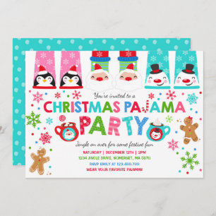 Weihnachten Pajamas Party Einladung Urlaub Pajamas