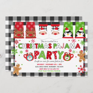 Weihnachten Pajamas Party Einladung Urlaub Pajamas