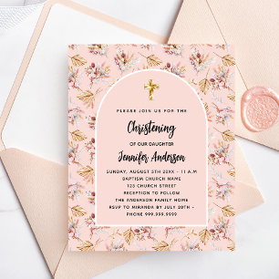 Weihnachten Pampas florale Rose Einladung Flyer