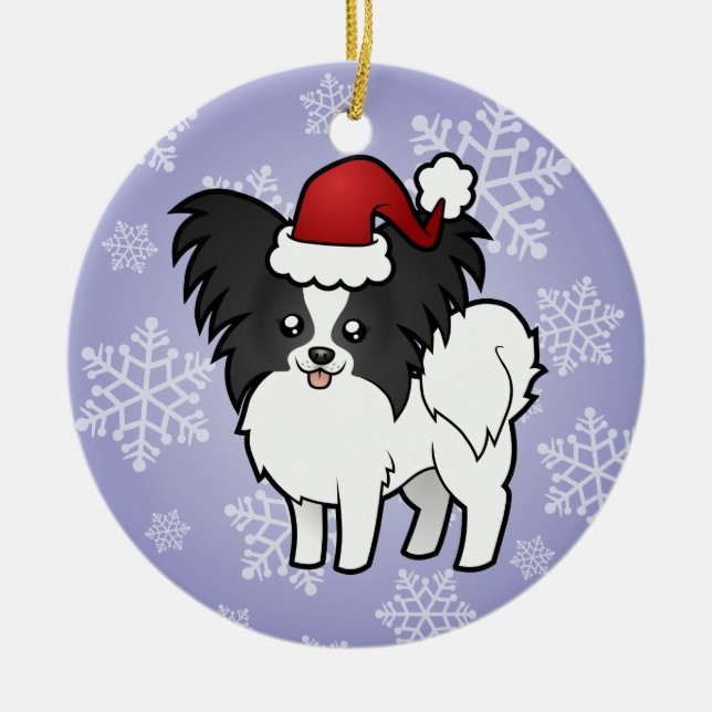 Weihnachten Papillon Keramikornament (Vorne)