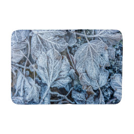 Weihnachten Party Blue Blätter Schnee Urlaub Winte Badematte