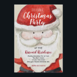 Weihnachten-Party Einladung<br><div class="desc">Party Einladung Watercolor Santa Weihnachten</div>